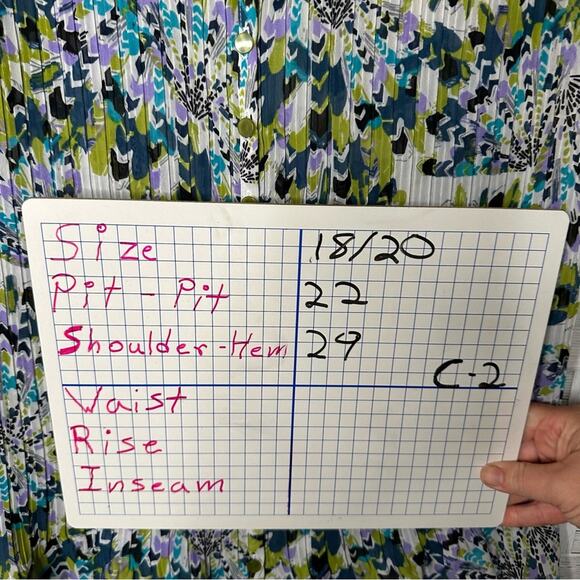 Lane Bryant colorful V-neck button-down blouse Crystal Pleat plus size - Picture 8 of 8